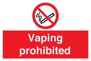 Vaping prohibited